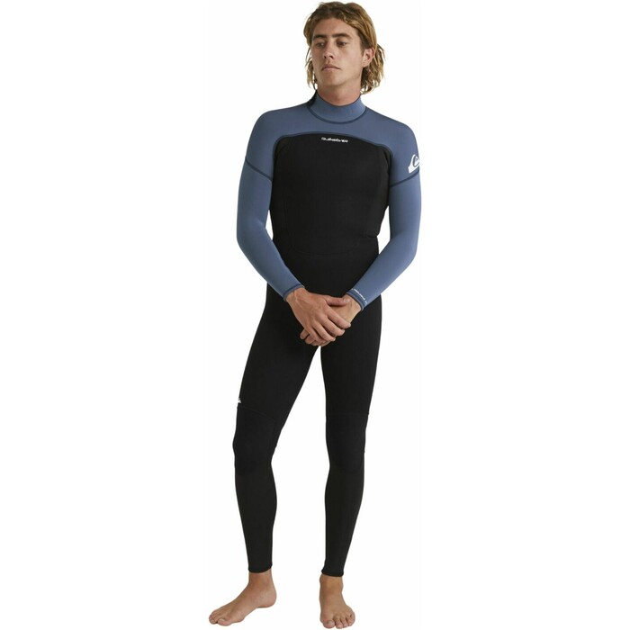 2024 Quiksilver Mens Prologue 3/2mm Flatlock Back Zip Wetsuit EQYW103223 - Black / Bering